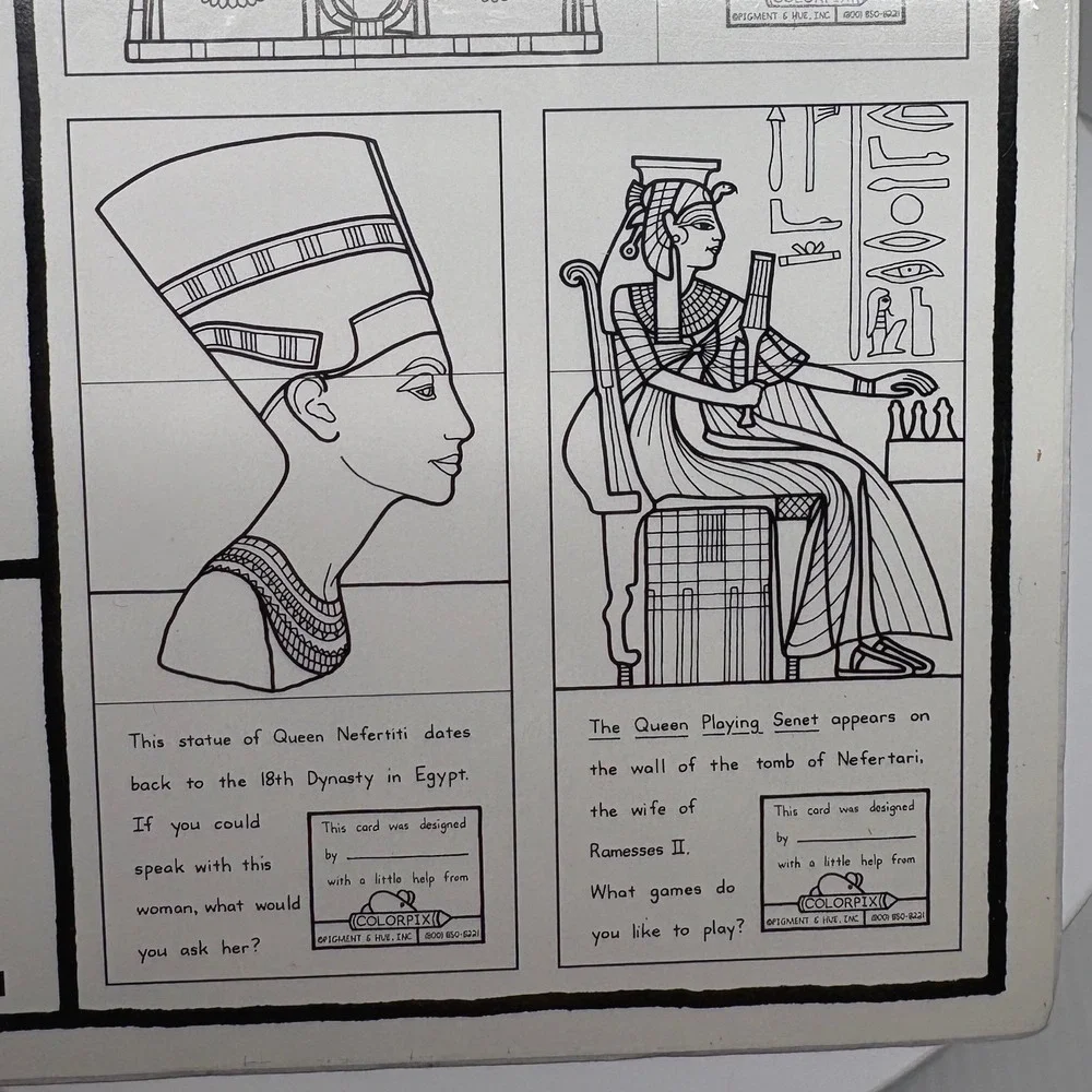 Pharaoh Treasures of‎ Ancient Egypt 10 Coloring Cards Set Envelopes Crayons